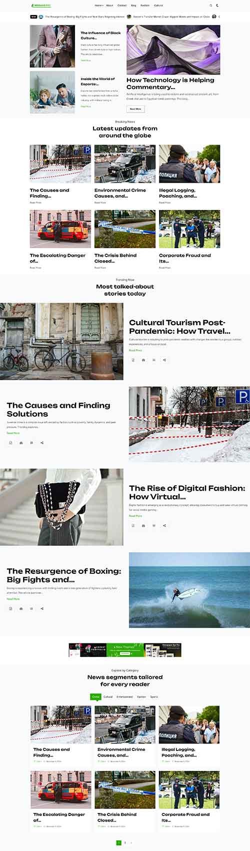 News Axis Pro WordPress theme demo one