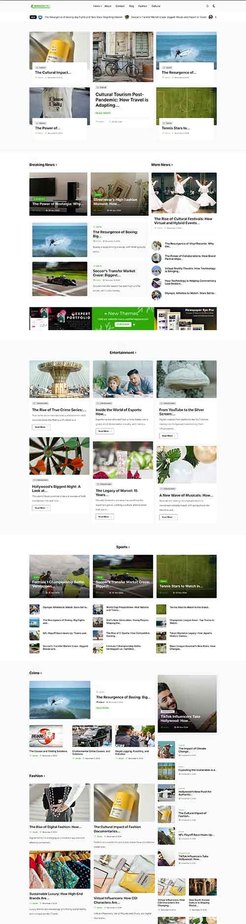 News Axis Pro WordPress theme demo one